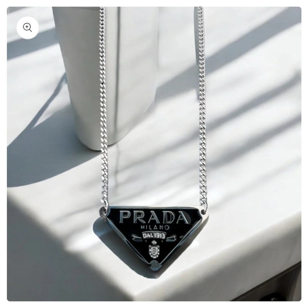 Repurposed Solid Steel Plaque Necklace Black